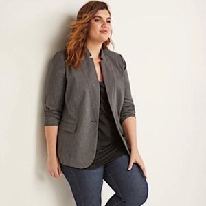 Gray Ponte Collar Lane Bryant Blazer, size 16. Bundle to save even more!
